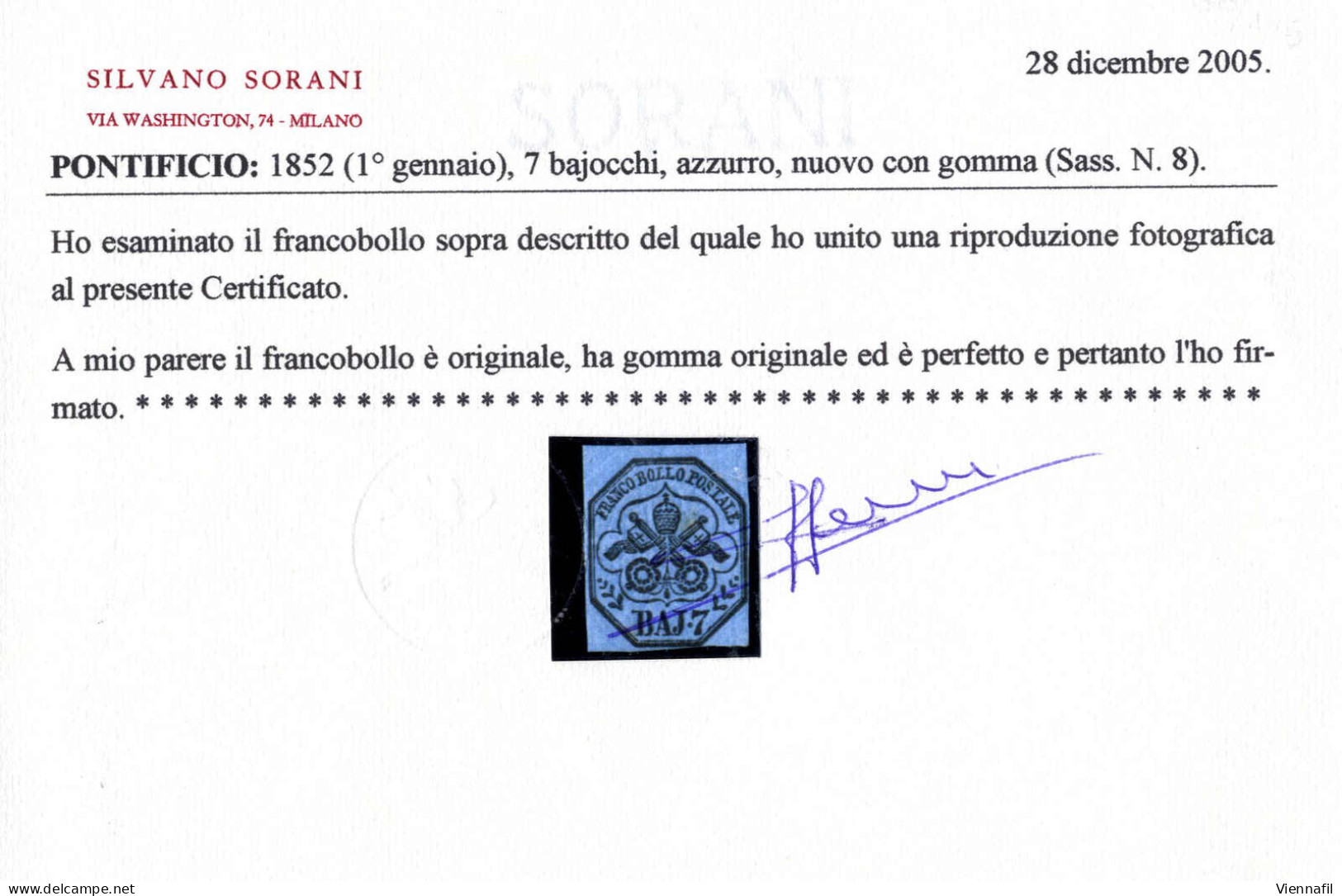 **/* 1852, Stemma Pontificio, Splendida Serie Di 17 Valori Nuovi, Tutti Con Piena Gomma Originale Spesso Anche Integra,  - Etats Pontificaux