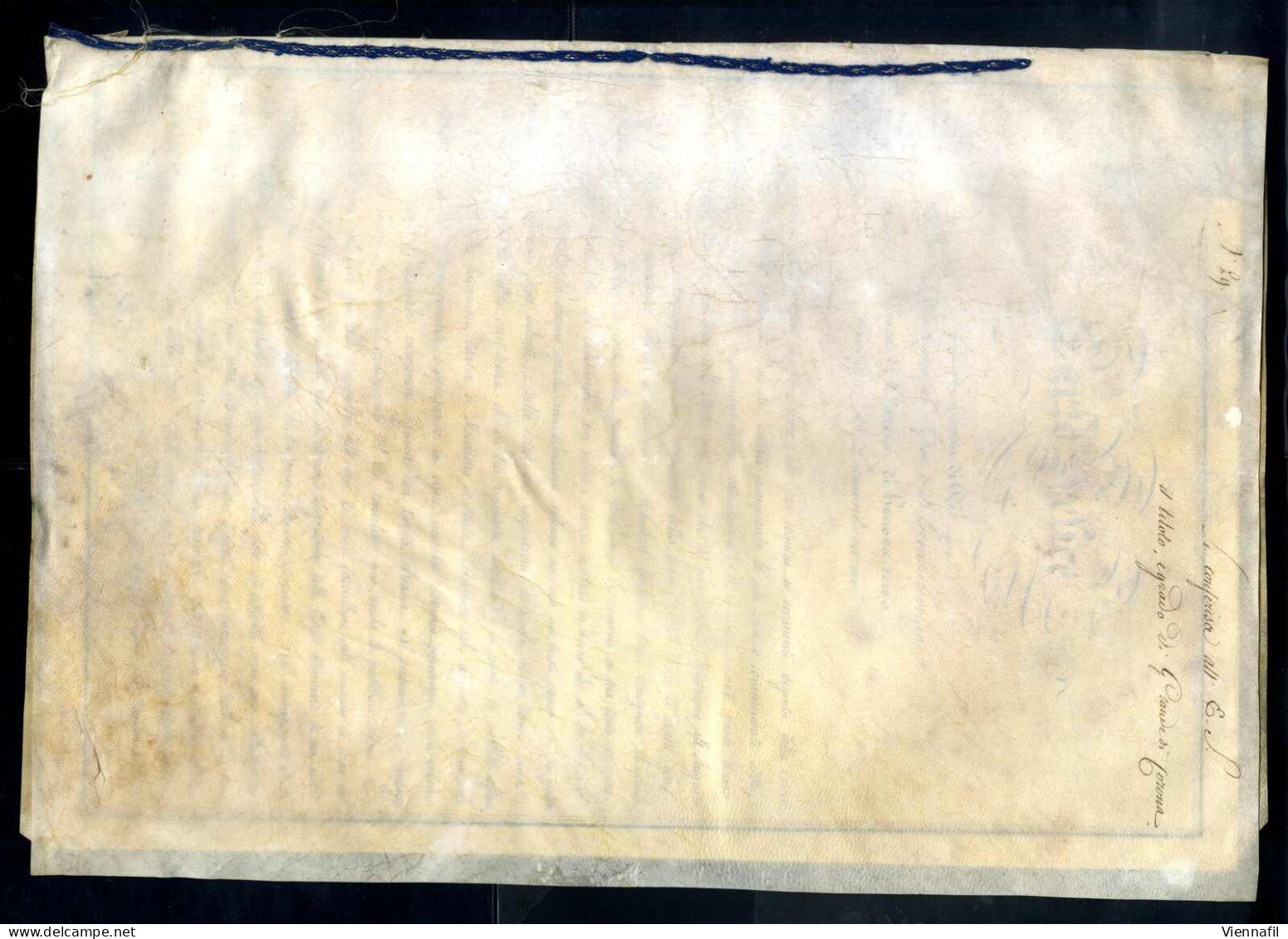 Cover 1825, Carlo Felice, Patente In Pergamena Autografa Di "Carlo Felice", Conferimento Del Grado Di "Grande Della Sua  - Sardinië