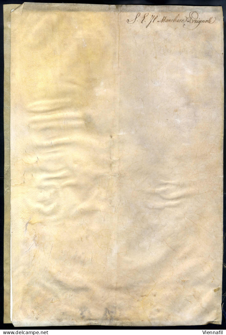 Cover 1825, Carlo Felice, Patente In Pergamena Autografa Di "Carlo Felice", Conferimento Del Grado Di "Grande Della Sua  - Sardaigne