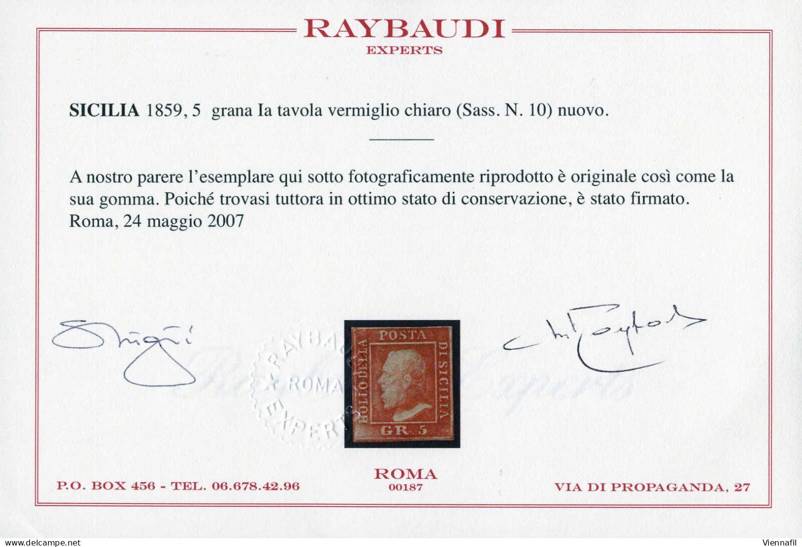 * 1859, Ferdinando II, Splendida Serie Di 13 Valori Nuovi, Tutti Con Piena Gomma Originale, Nove Certificati, Sass. 1,2, - Sicily