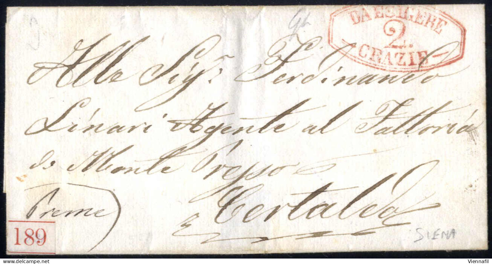 Cover 1853/62, STAZIONE DI SIENA, Insieme Di Dieci Lettere Del Periodo 1853/62; Di Cui Tre Lettere Dalla Stazione Di Por - Toscane