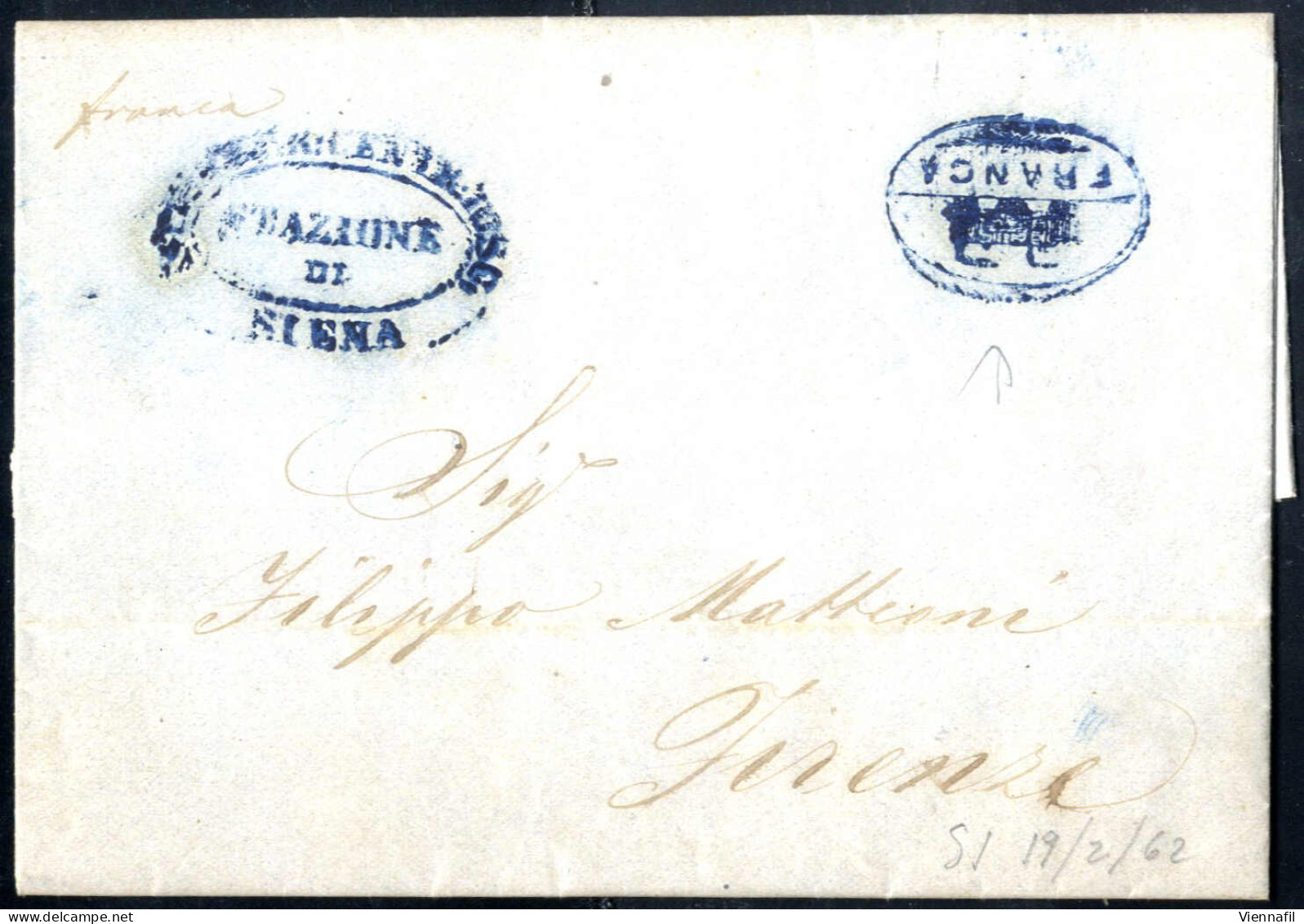 Cover 1853/62, STAZIONE DI SIENA, Insieme Di Dieci Lettere Del Periodo 1853/62; Di Cui Tre Lettere Dalla Stazione Di Por - Toskana