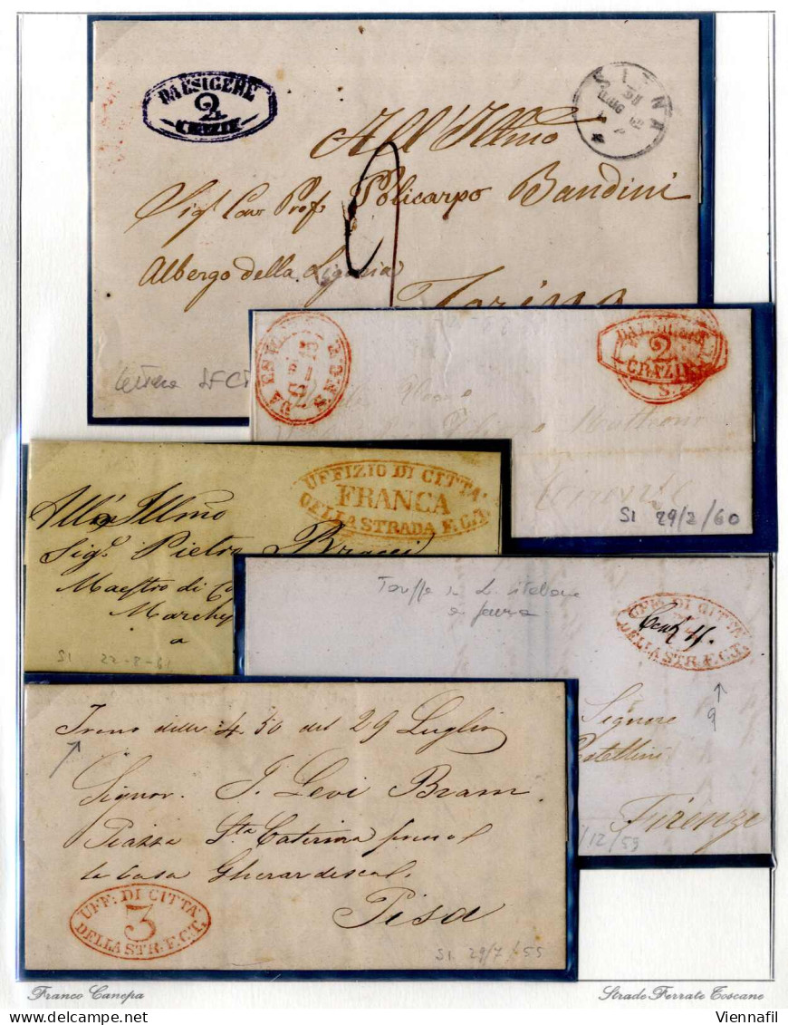 Cover 1853/62, STAZIONE DI SIENA, Insieme Di Dieci Lettere Del Periodo 1853/62; Di Cui Tre Lettere Dalla Stazione Di Por - Tuscany