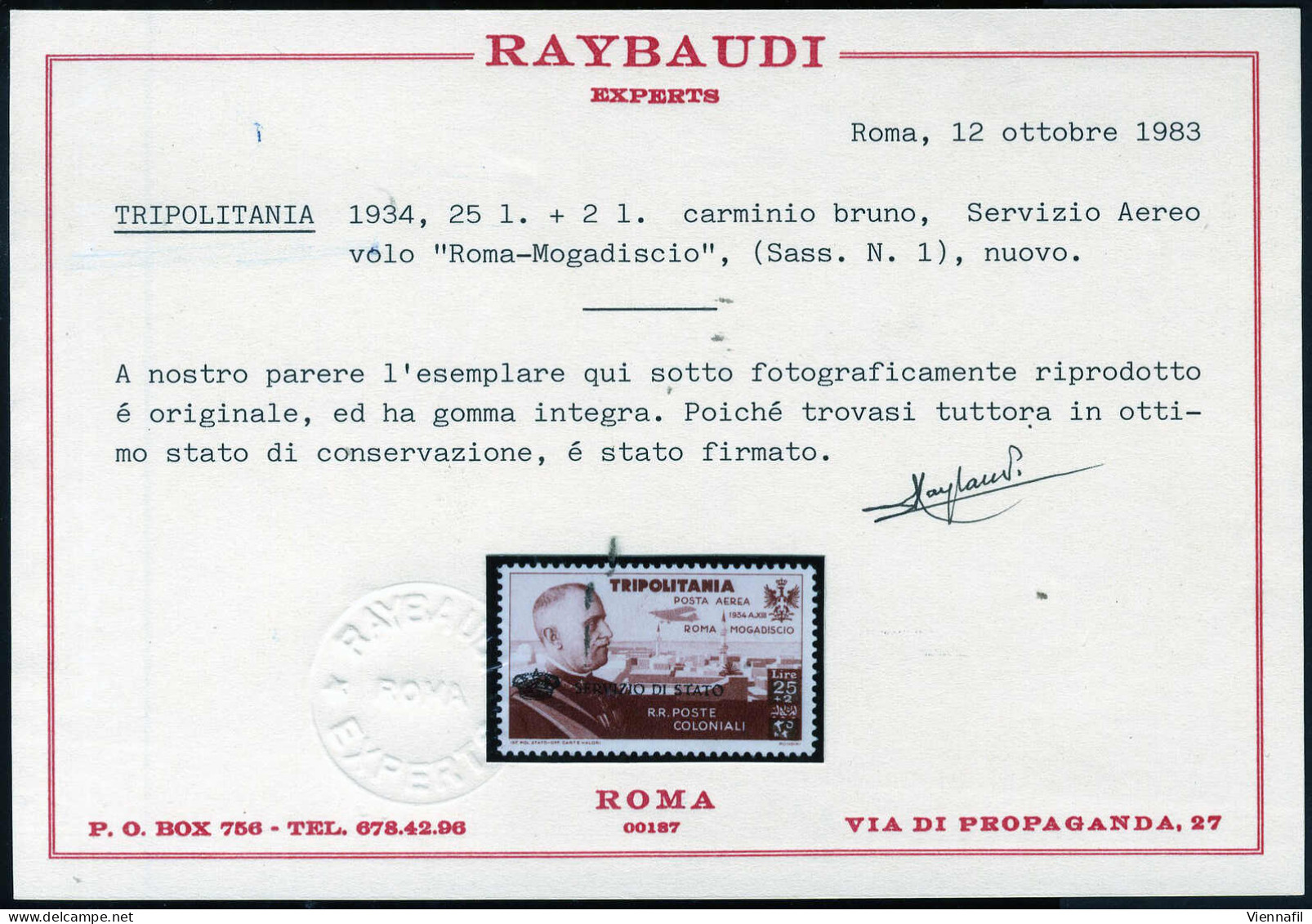 ** 1934, Volo "Roma-Mogadiscio", Servizio Di Stato, La Serie Di Quattro Valori Delle Varie Colonie, Nuovi Con Gomma Inte - Algemene Uitgaven