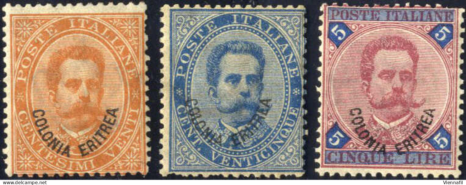 * 1893, Francobolli D'Italia Soprastampati "Colonia Eritrea", Serie Completa Nuova Con Gomma Originale, I Valori Da 20 C - Erythrée