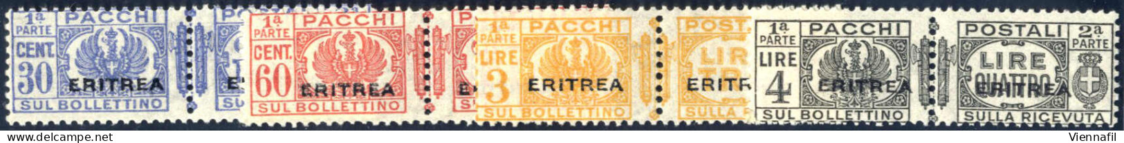 * 1927-37, Pacchi Postali D'Italia (fascio Littorale) Con Soprastapa "ERITREA", Serie Completa Nuova (senza Il 10 C. Azz - Erythrée