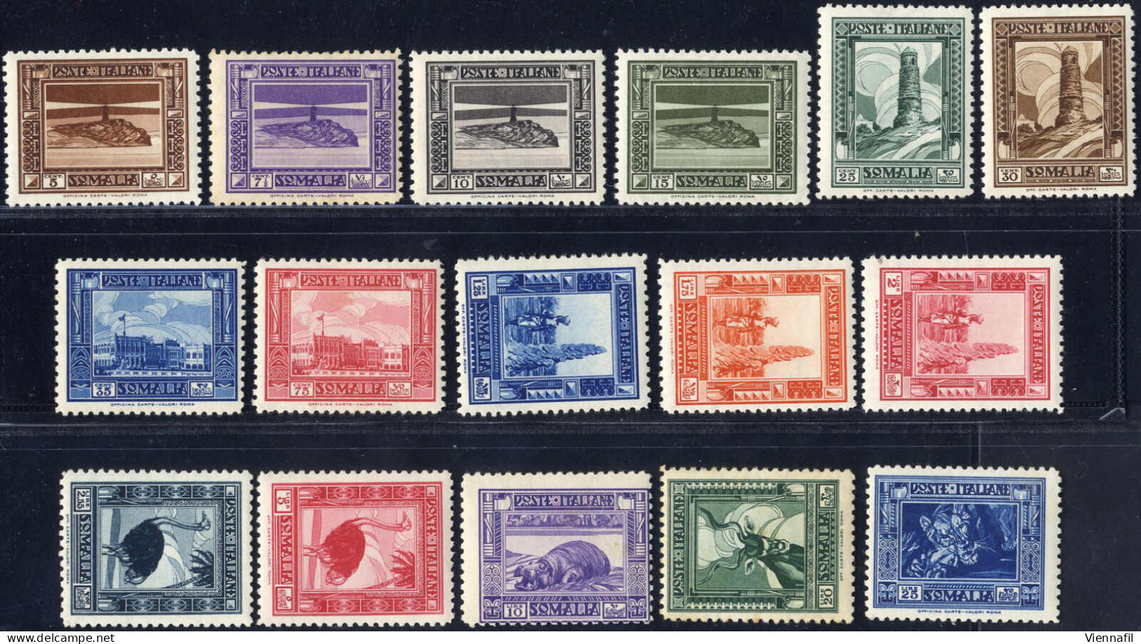 **/* 1932, Serie Pittorica Prima Emissione Dent. 12, Serie Completa Di 18 Valori Nuova Con Gomma Originale E Prima Lingu - Somalia