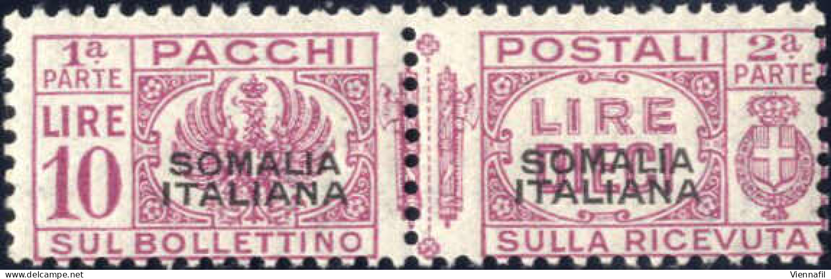 ** 1936, Pacchi Postali D'Italia 10 L. Lilla Rosa Con Soprastampa "SOMALIA ITALIANA" Del I Tipo, Nuovo Con Gomma Origina - Somalie