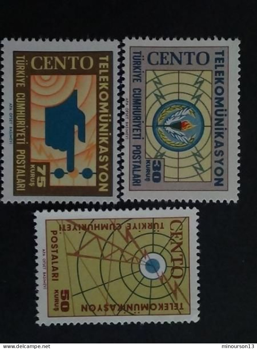 1965 TURQUIE Y&T N° 1721 à 1723 ** - TELECOMMUNICATION DU CENTO - Unused Stamps