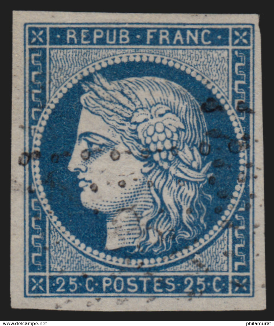N°4, Cérès 25c Bleu, Oblitéré Petits Chiffres - TTB - 1849-1850 Ceres