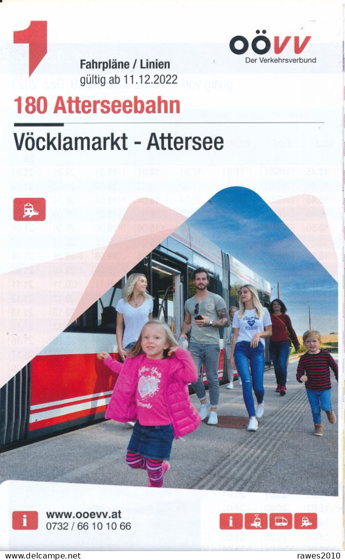 Österreich Attersee - Vöcklamarkt Fahrplan Atterseebahn 2022 / 2023 - Europe