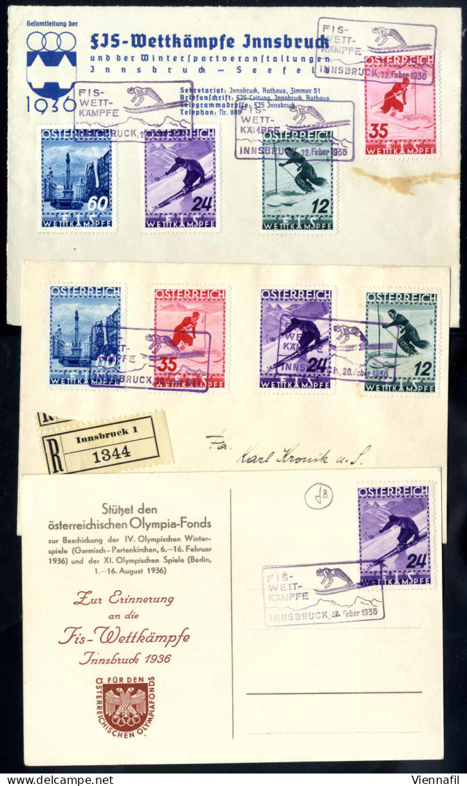 Cover 1936, FIS II, Eingeschriebener Ersttagsbrief Nach Wien Frankiert Mit Kompletter Serie, Dazu Je Offizieller Brief M - Andere & Zonder Classificatie