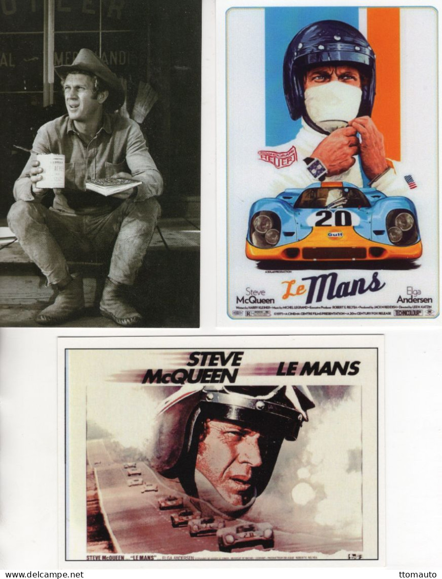 Lot De 3 X CPM - STEVE McQUEEN - Film 'Le Mans' - Porsche 917 - 3 X CPM - Sammlungen & Sammellose