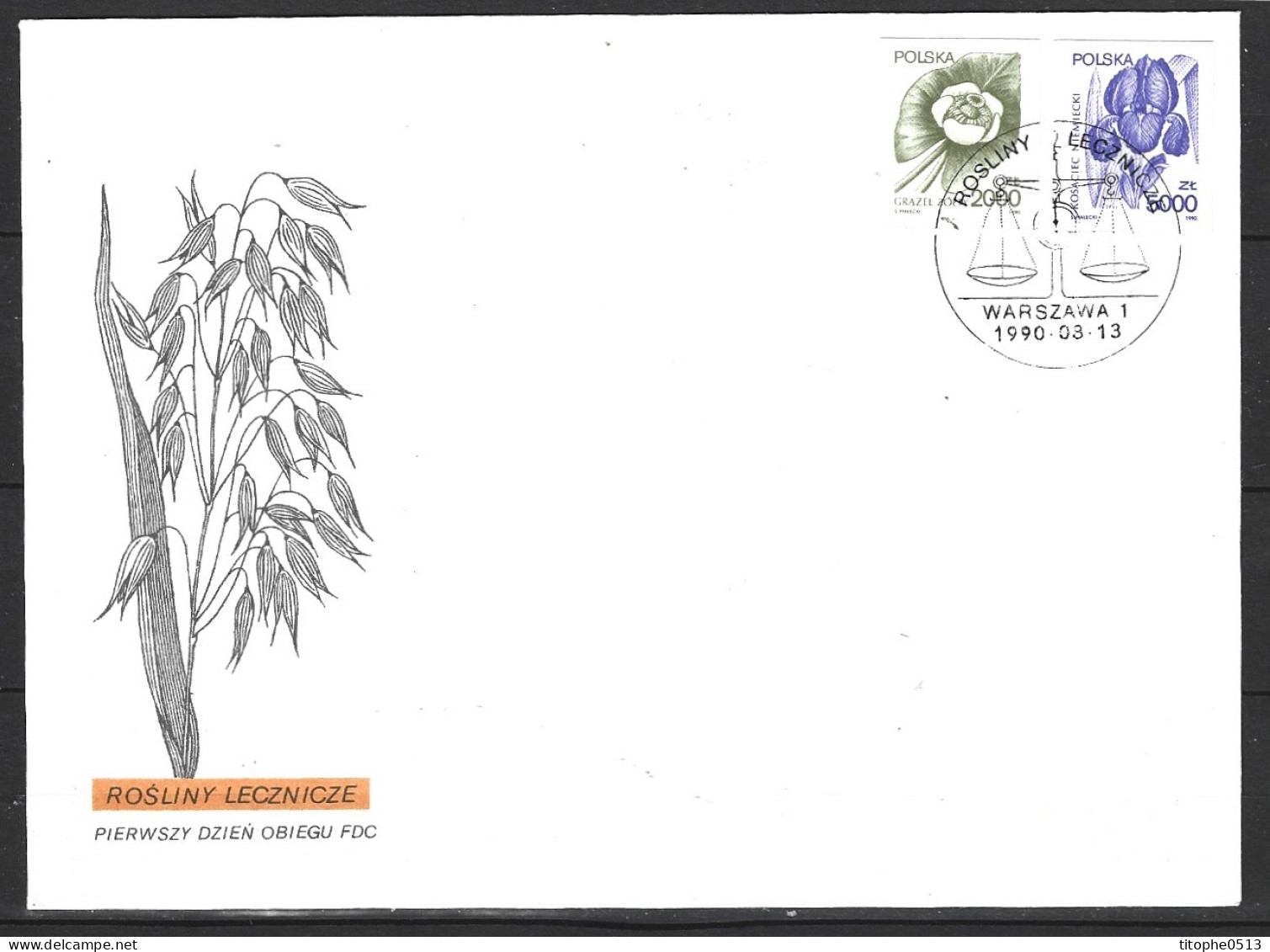 POLOGNE. N°3082-3 De 1990 Sur Enveloppe 1er Jour. Plantes Officinales. - Heilpflanzen
