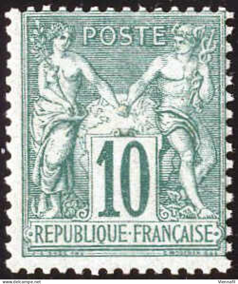 ** 1876, Sage 10 C. Vert Type I Neuf Avec Gomme Originale Intact, Très Fraiche Et Jolie (Mi. 60 I, Yv. 65, € 1.200+). - Autres & Non Classés