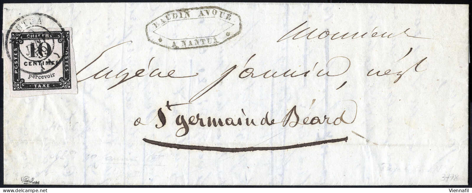 Cover 1859, Lettre Non Affranchie Du 18.1.1859 De Nantua à St. Germain De Béard, Taxé Avec 10 C. Noir, Très Bien Margè,  - Otros & Sin Clasificación