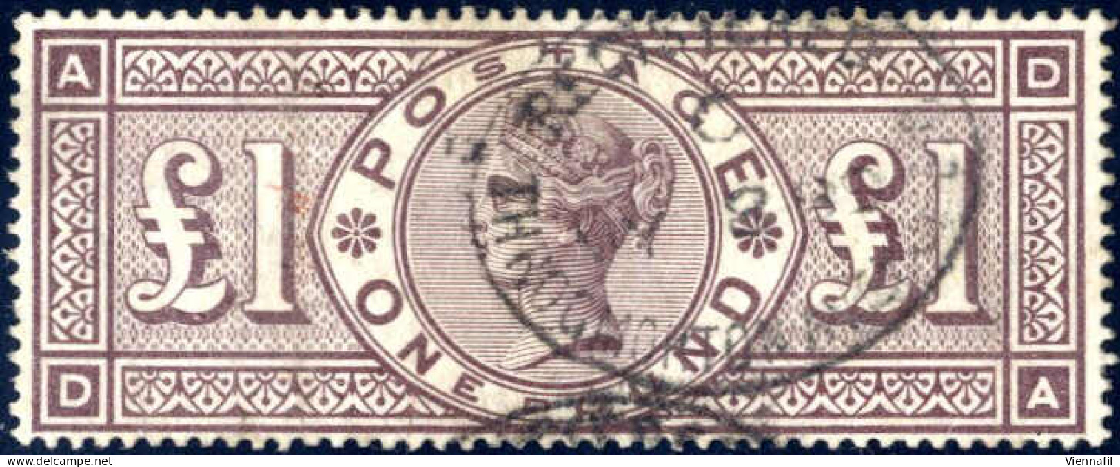 O 1884, £ 1 Brown-lilac Wmk. Three Imperial Crowns, Lightly Used, A Very Fine Stamp (SG. 185, £ 2.800). - Autres & Non Classés