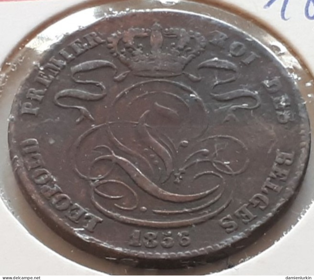 BELGIQUE LEOPOLD PREMIER 5 CENTIMES 1856 AVEC POINT. COTES : 5€-20€-60€-120€ - 5 Cents