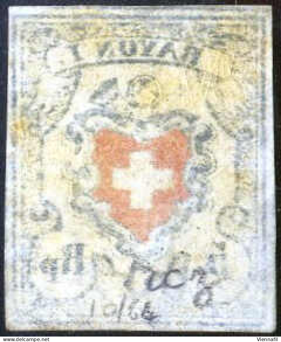* 1851, 5 Rp Blau Ungebraucht Mit Originalgummi, Attest Von Der Weid, Mi. 9II / 550,- - Sonstige & Ohne Zuordnung