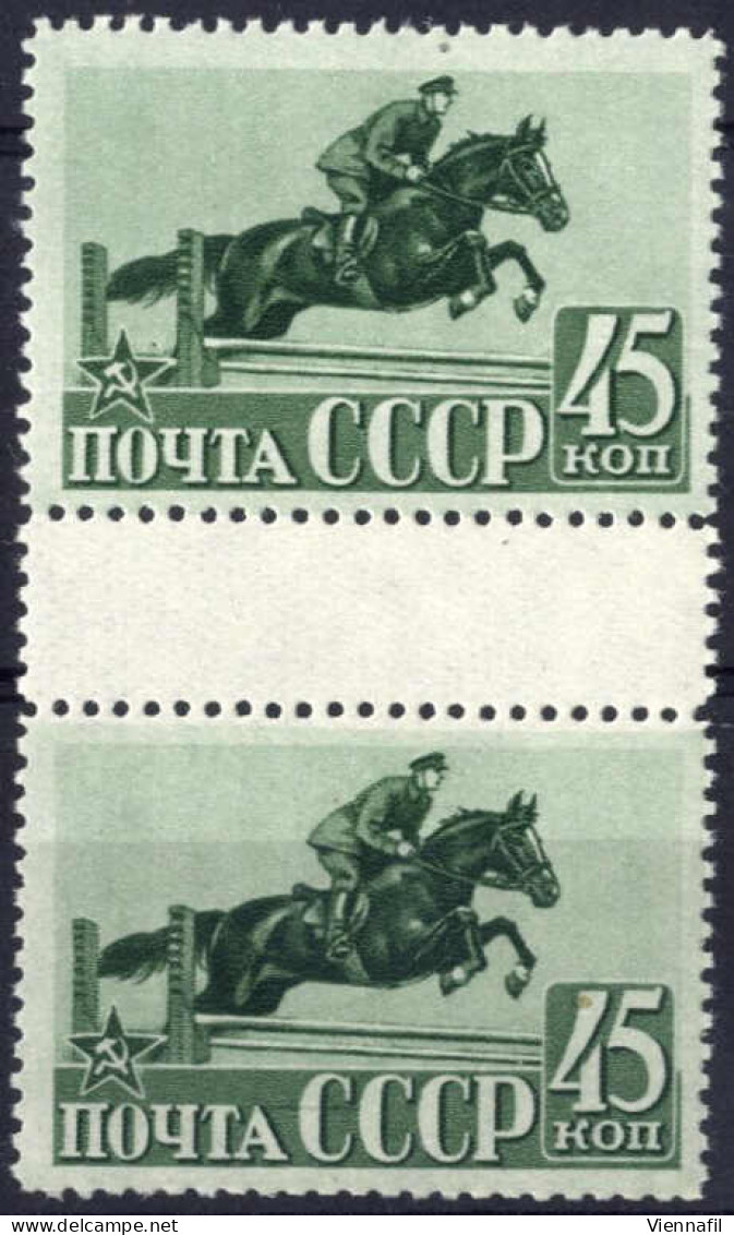 ** 1941, Red Army &amp; Navy Anniversary 45k In Vertical Pair With Gutter, MNH, Scarce, Mi 798 A ZWS - Sonstige & Ohne Zuordnung