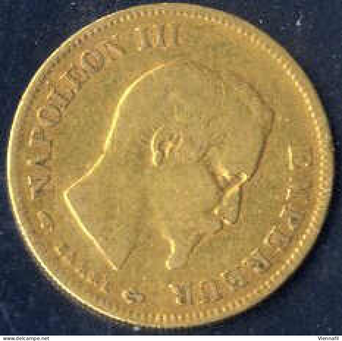 10 Franc Napoleon III, 1856, Goldmünze, Feingold 2,9 Gr. - Other & Unclassified