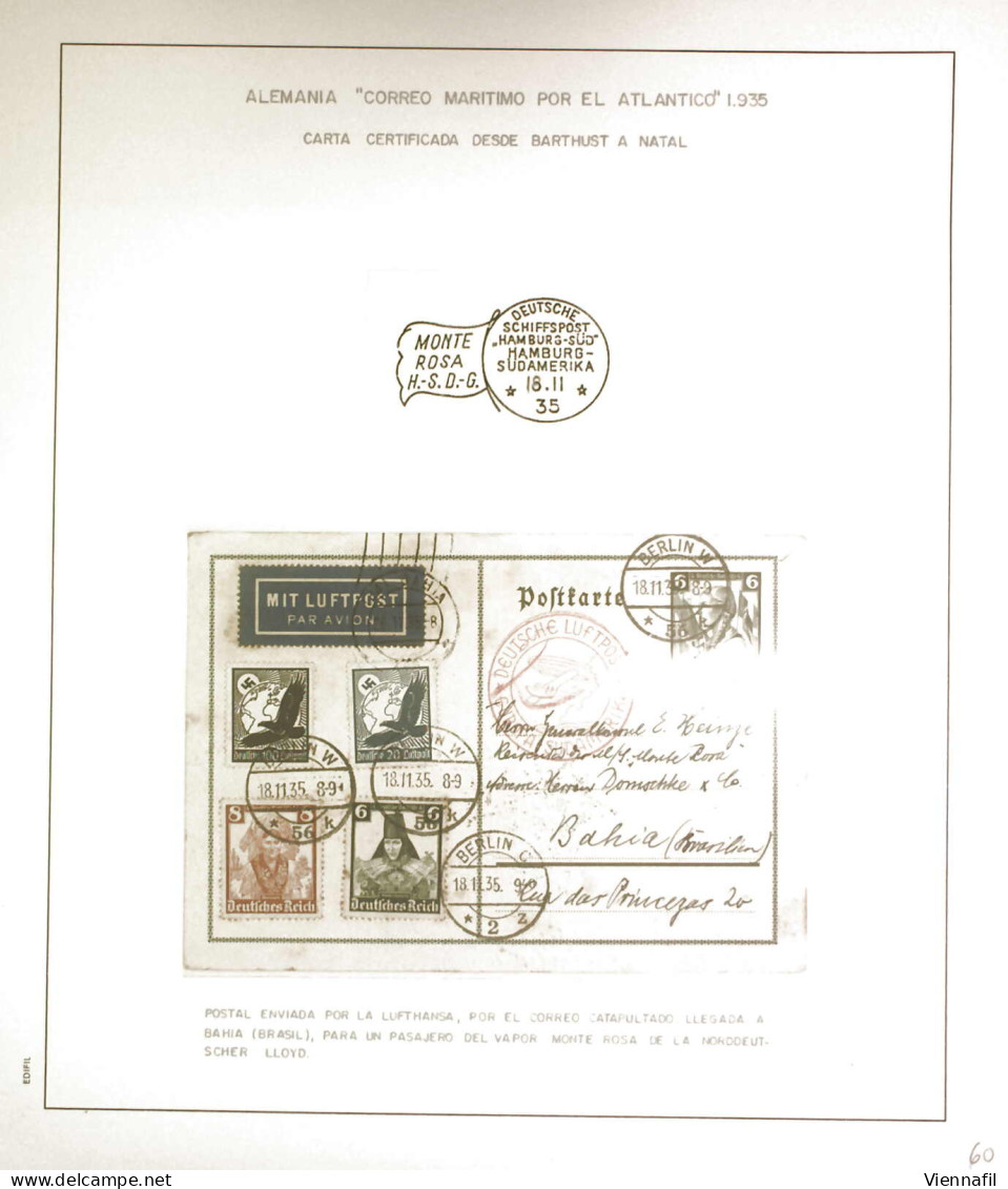 cover 1925/39, Lot von 15 Briefen bzw. Postkarten, meist mit der deutschen Seepost transportiert, dabei auch drei Luftpo