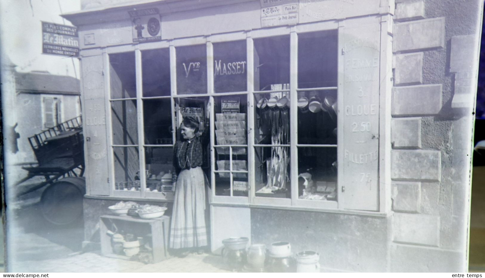 Plaque Photo Commerce Cordonnerie Veuve Masset - Glass Slides