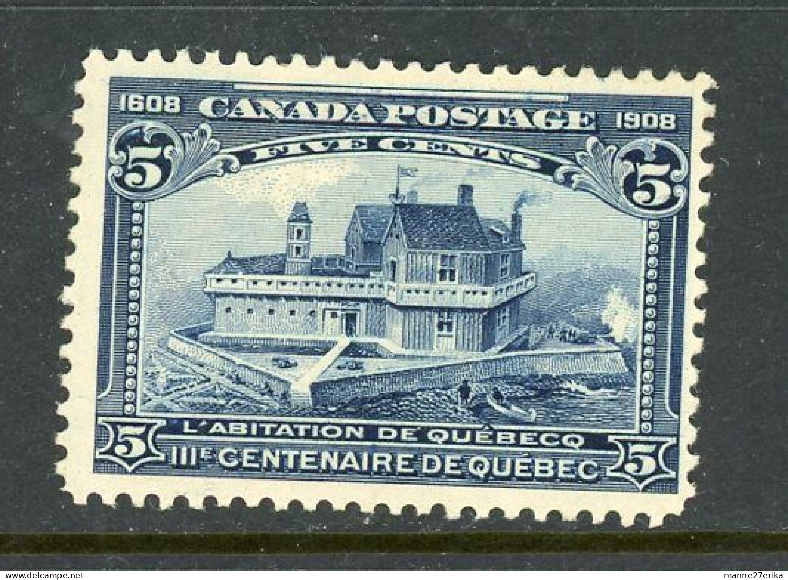 Canada 1908 MH "Champlain's Habitation" - Unused Stamps