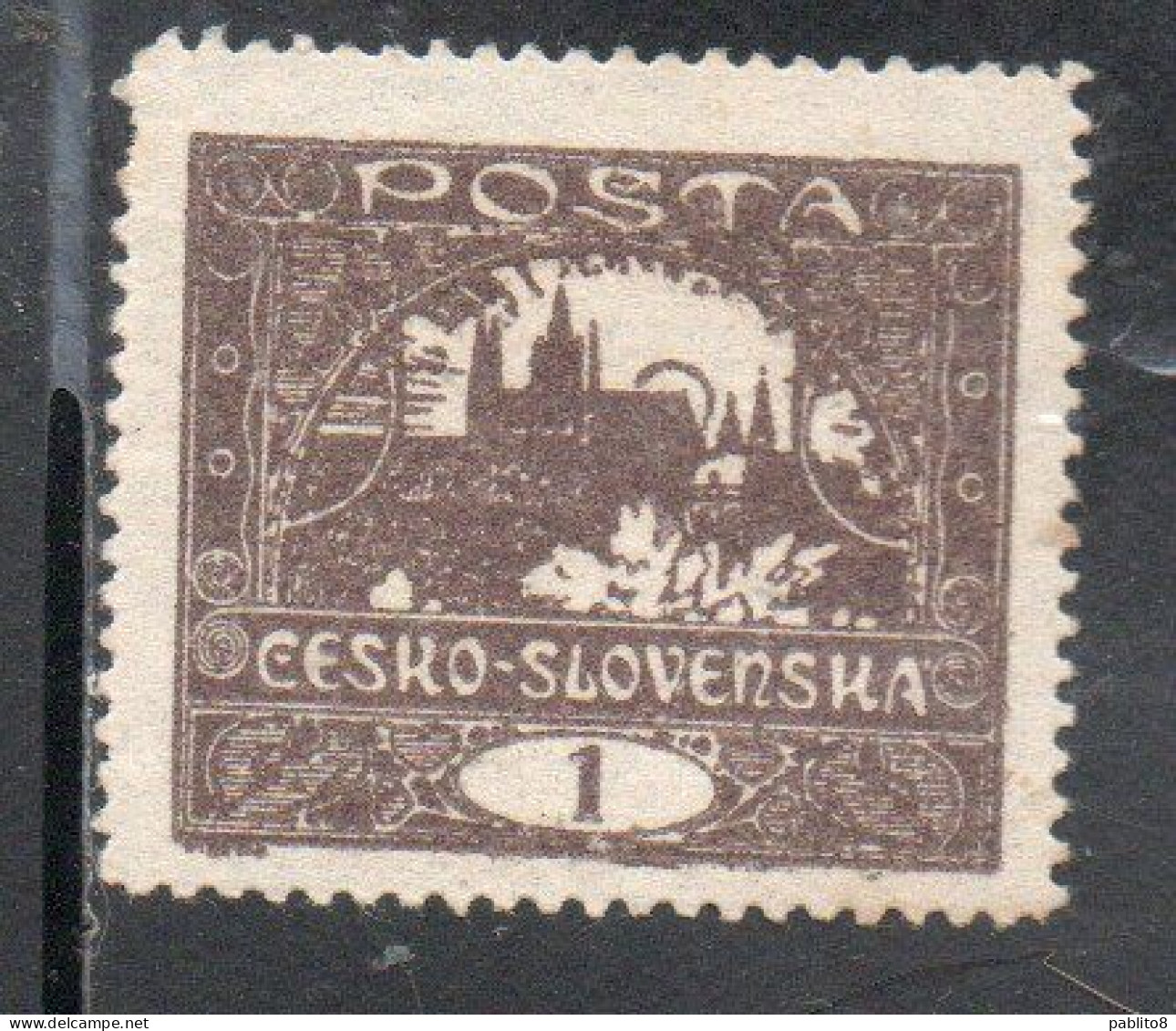 CZECH REPUBLIC REPUBBLICA CECA CZECHOSLOVAKIA CESKA CECOSLOVACCHIA 1919 1920 HRADCANY AT PRAGUE 1h MNH - Ongebruikt