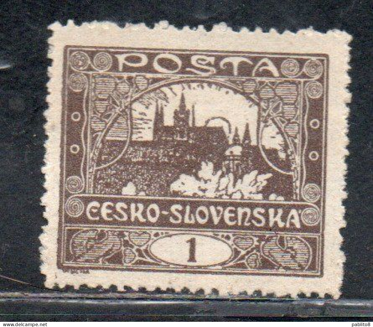 CZECH REPUBLIC REPUBBLICA CECA CZECHOSLOVAKIA CESKA CECOSLOVACCHIA 1919 1920 HRADCANY AT PRAGUE 1h MH - Ongebruikt