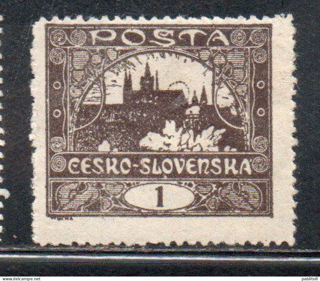 CZECH REPUBLIC REPUBBLICA CECA CZECHOSLOVAKIA CESKA CECOSLOVACCHIA 1919 1920 HRADCANY AT PRAGUE 1h MH - Ongebruikt