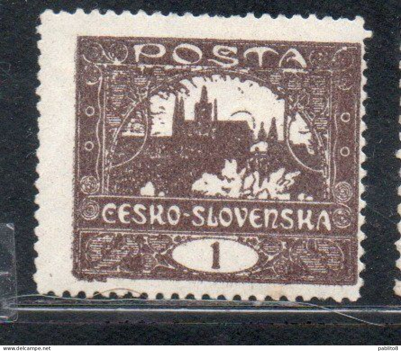 CZECH REPUBLIC REPUBBLICA CECA CZECHOSLOVAKIA CESKA CECOSLOVACCHIA 1919 1920 HRADCANY AT PRAGUE 1h MH - Ongebruikt