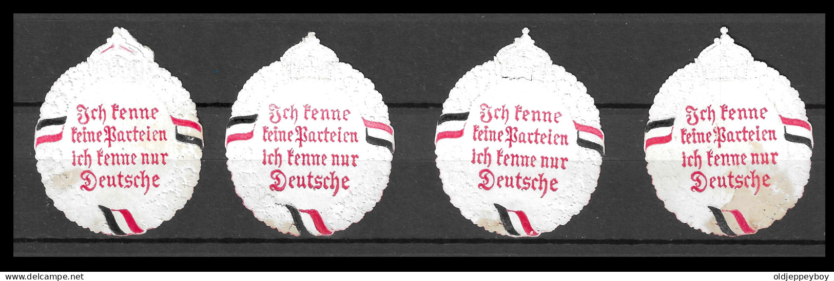 1914 WW1 GERMANY AUSTRIA K.u.K VIGNETTE PROPAGANDA Reklamemarke "Ich Kenne Keine Parteien Mehr, Ich Kenne Nur Deutsche"  - Militaria