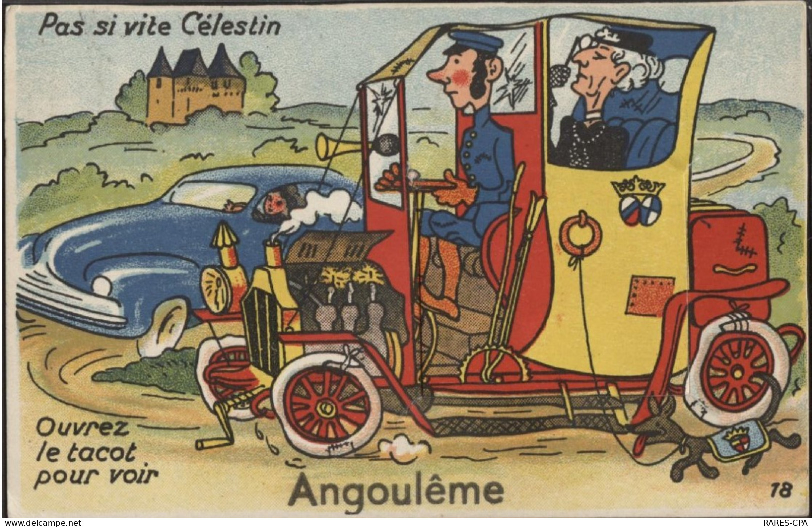 16 ANGOULEME - PAS SI VITE CELESTIN - OUVREZ LE TACOT POUR VOIR ANGOULEME - Carte à Système - RCPA 04 - Angouleme