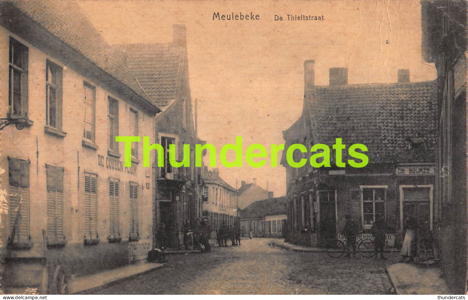 CPA MEULEBEKE THIELTSTRAAT DE GOUDEN PLUIM DE BEURZE  - Meulebeke