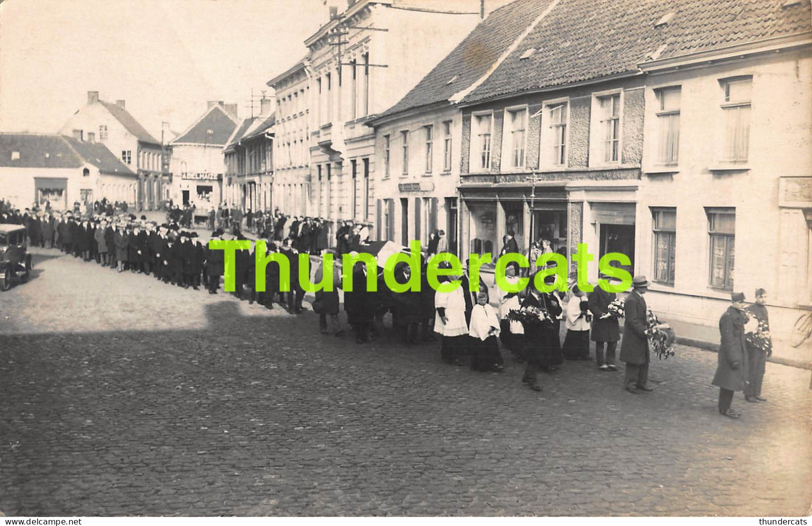 CPA MEULEBEKE FOTOKAART BEGRAVING ROUWSTOET CARTE DE PHOTO FUNERAILLES  - Meulebeke