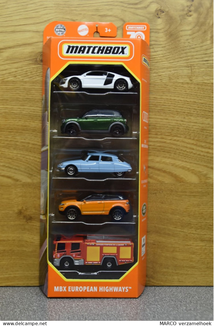 Mattel - Matchbox 70 Years MBX European Highways Citroën DS-audi-landrover-mini Clubman-scania Pompiers - Matchbox (Mattel)