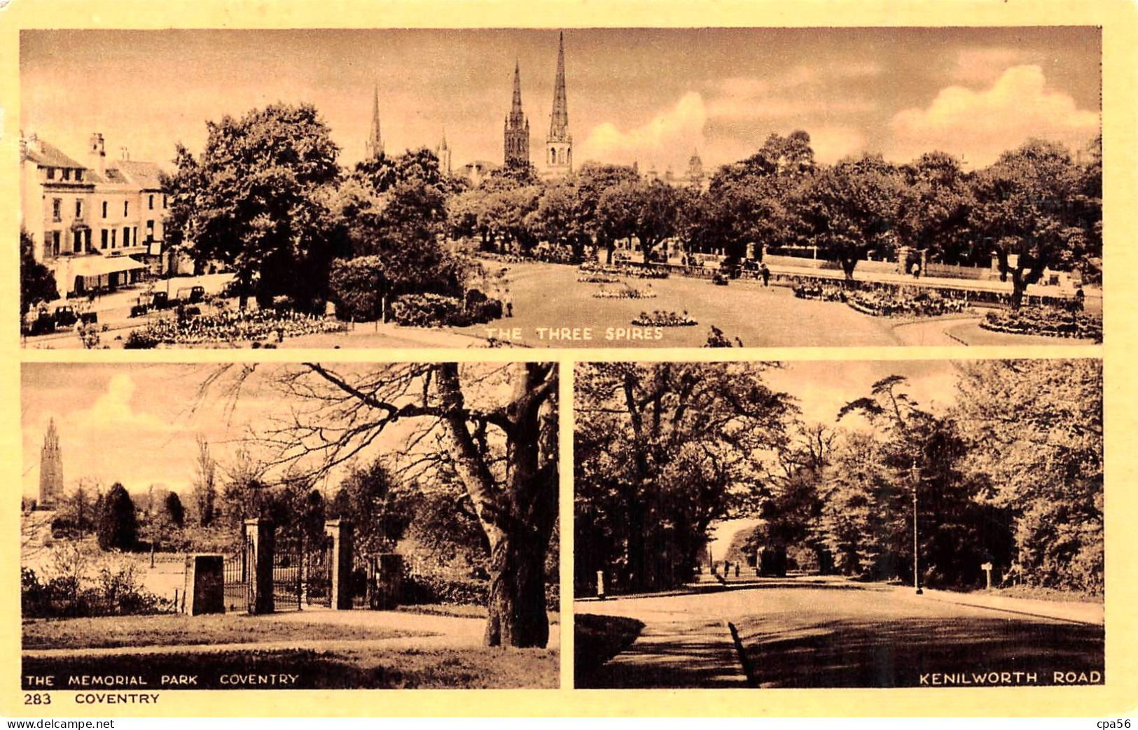 283 COVENTRY Old Postcard 3 VIEWS - Coventry