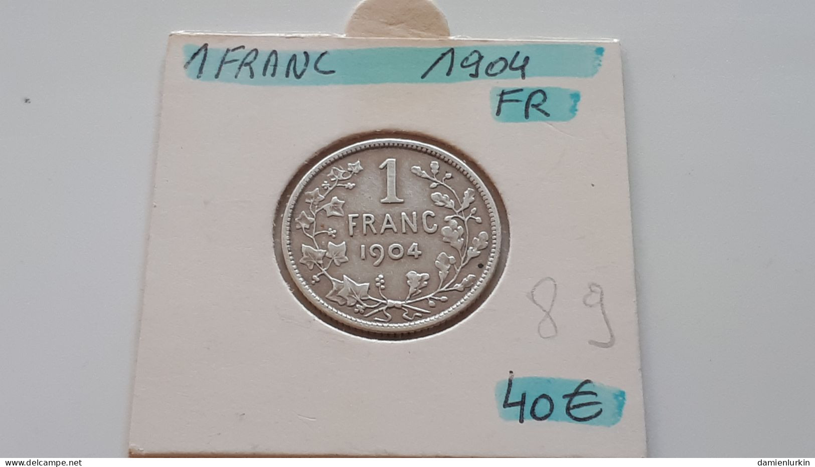 BELGIQUE LEOPOLD II 1 FRANC 1904 AVEC POINT ARGENT/ZILVER/SILBER/SILVER ONLY 803.000 EXEMPLAIRES COTES : 5€-12€-60€-125€ - 1 Franc