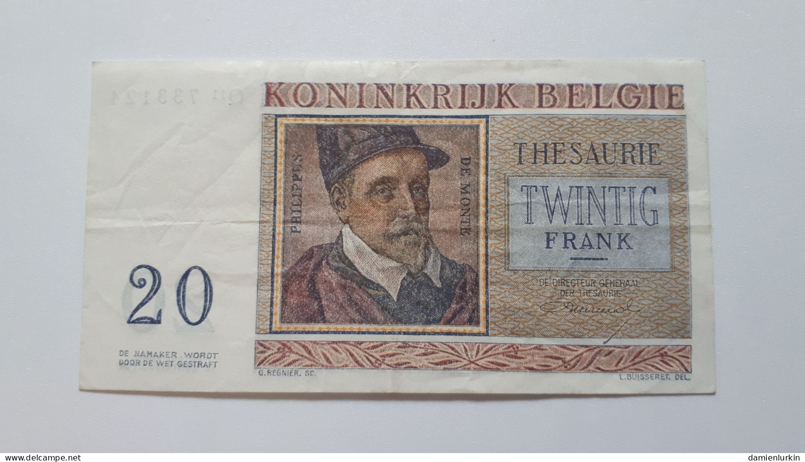 BELGIQUE/BELGIE/BELGIEN 20 FRANCS 03-04-56 WILLIOT SERIE Q11 P-132b - 20 Francs