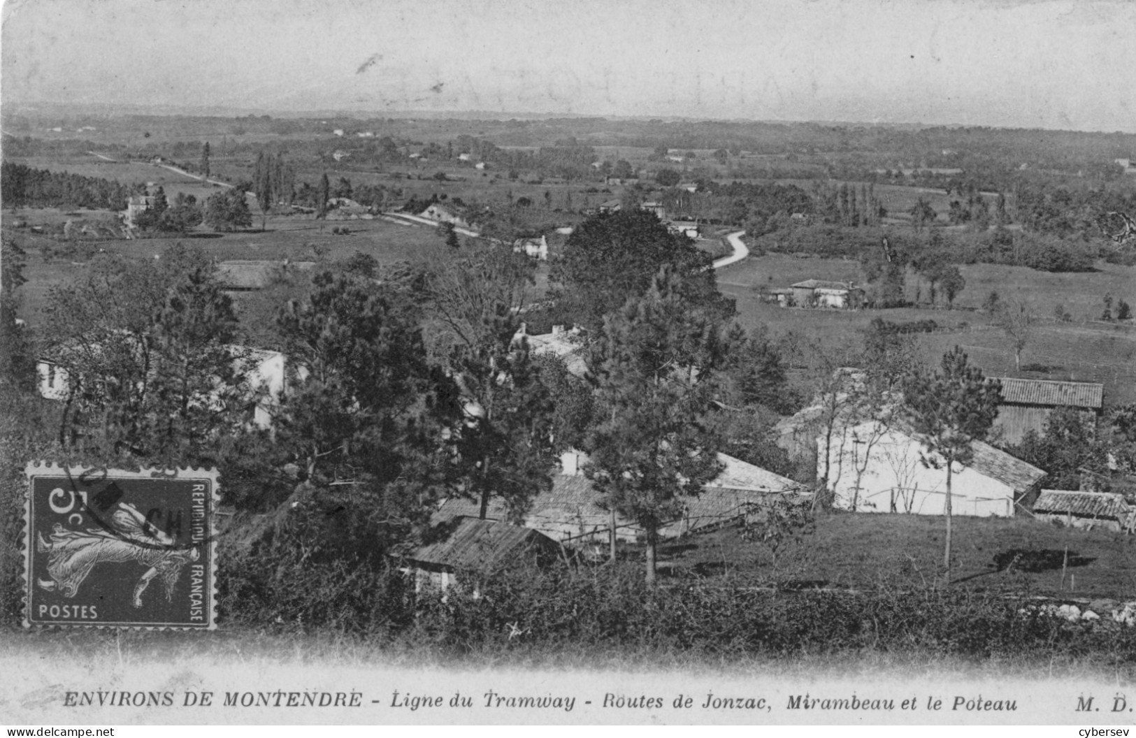 Environs De MONTENDRE - Ligne Du Tramway - Routes De Jonzac - Mirambeau Et Le Poteau - Montendre