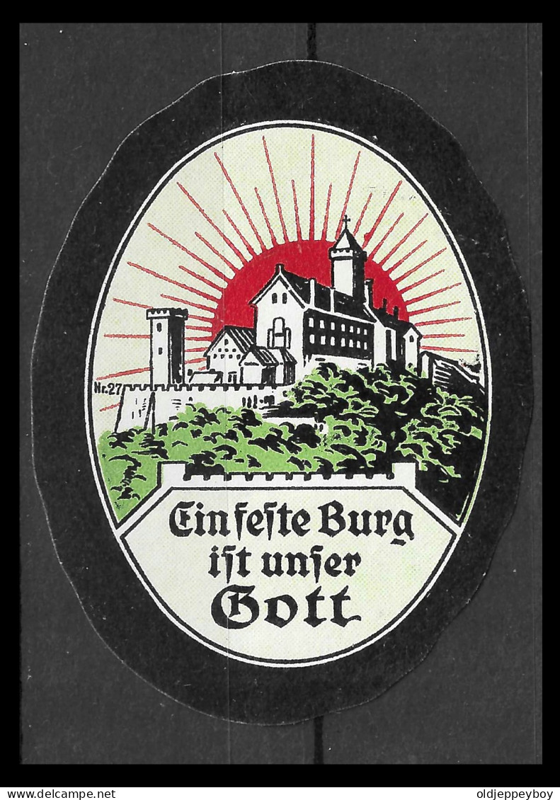 1914 WW1 GERMANY AUSTRIA K.u.K VIGNETTE Reklamemarke CINDERELLA "Ein Feste Burg Ist Unser Gott BIG SIZE 6.5 X 6 CM - Militaria