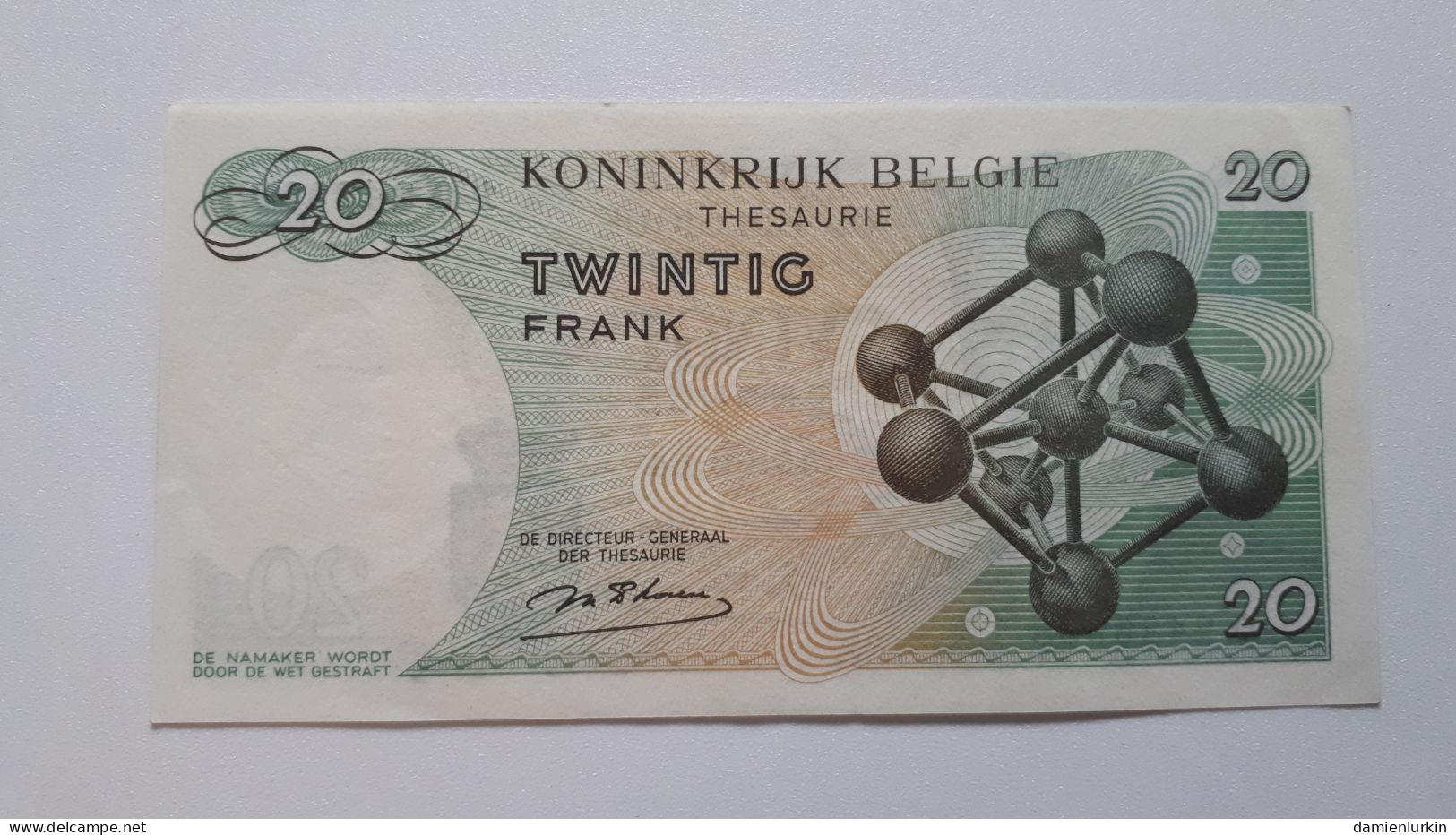 BELGIQUE/BELGIE/BELGIEN/BELGIUM UNC ! ATOMIUM 20 FRANCS 1964 UNC ! D'HAESE SERIE 1 O P-138a.1 UNC ! - 20 Francs