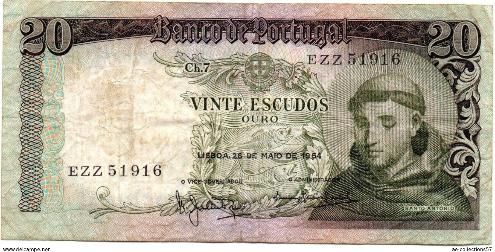 MA 26603  / Portugal 20 Escudos 26/05/1964 TB - Portugal