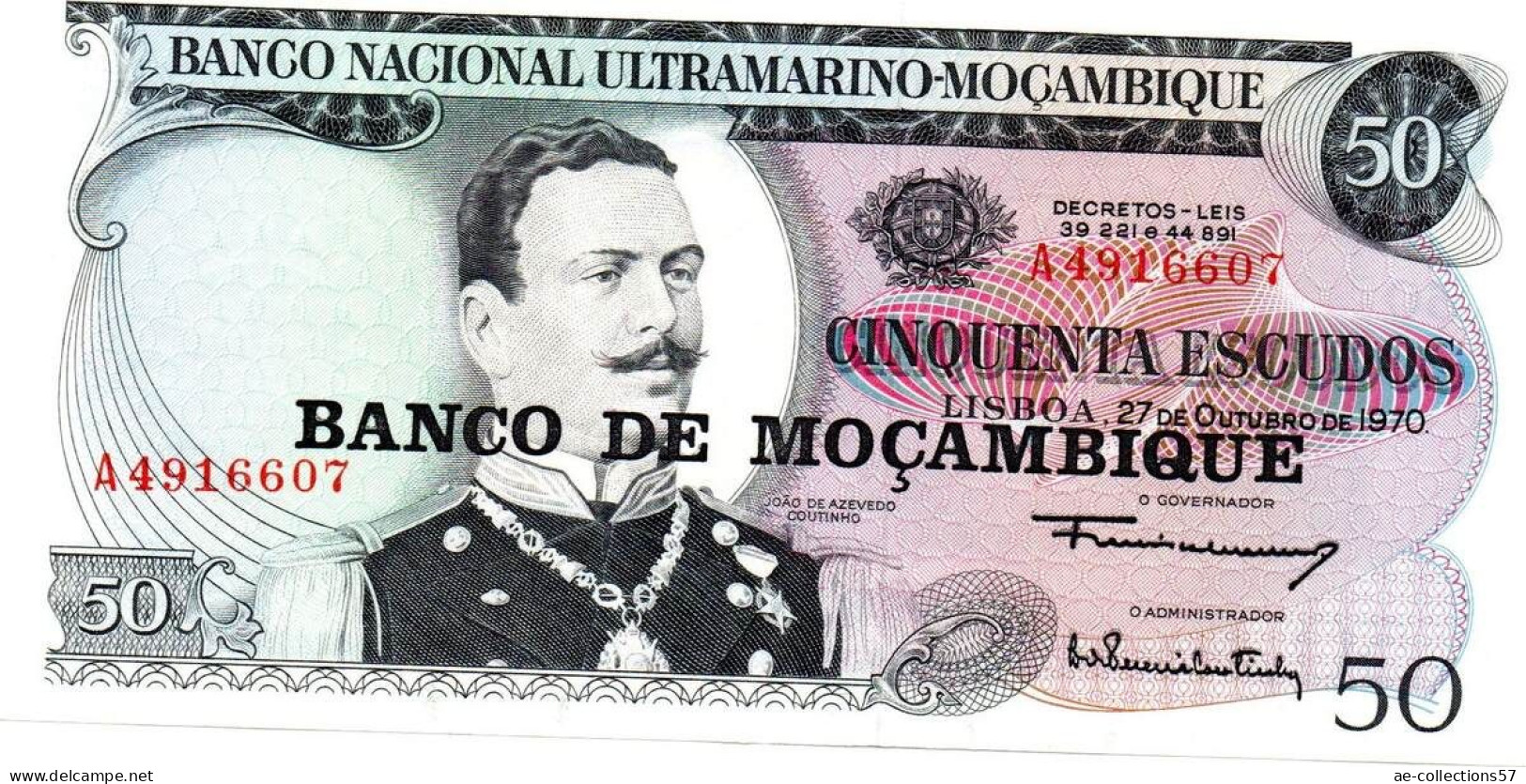 MA 26280  / Mozambique 50 Escudos UNC - Mozambico