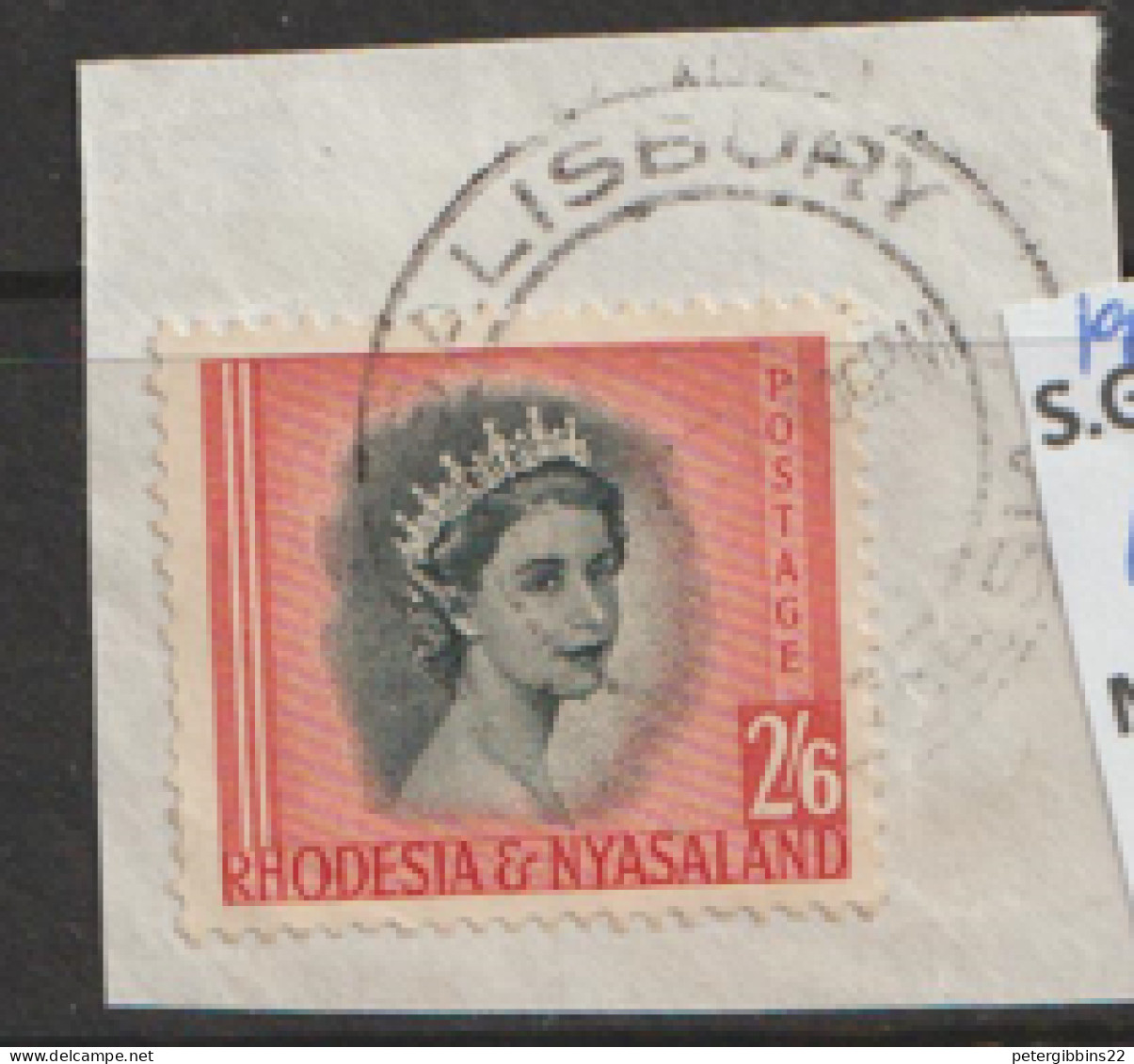 Rhodesia And Nyasaland  1954   SG 12 2/6d   Fine Used On Piece - Rhodesië & Nyasaland (1954-1963)