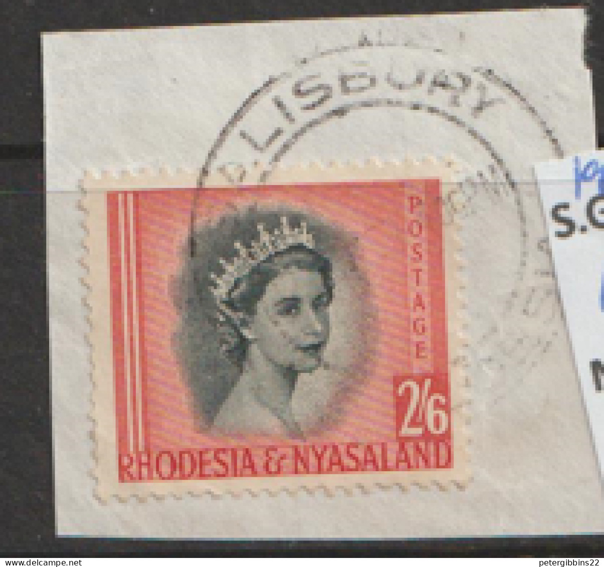 Rhodesia And Nyasaland  1954   SG 12 2/6d   Fine Used On Piece - Rhodesia & Nyasaland (1954-1963)