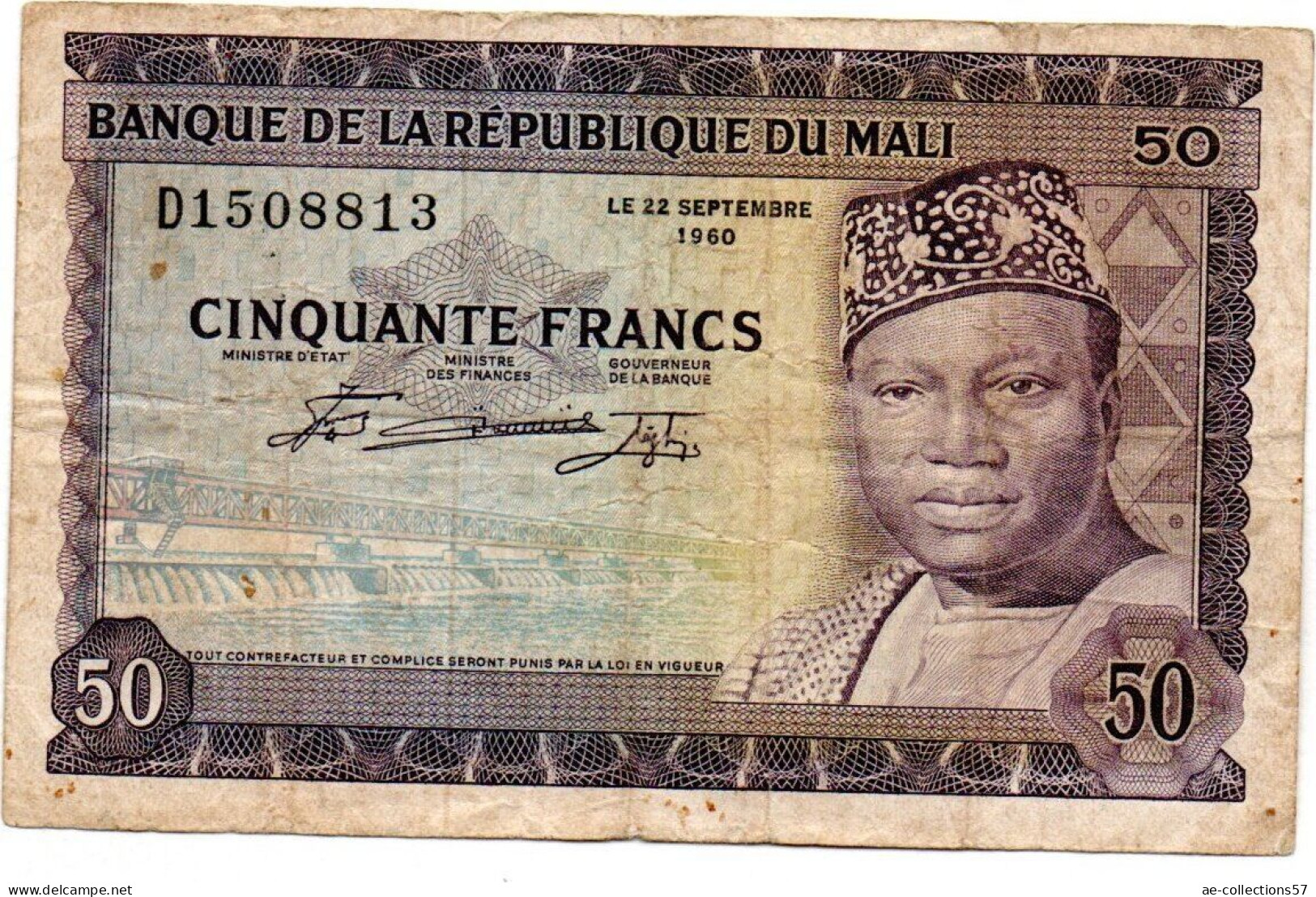 MA 18946  / Mali 50 Francs 22/9/60 TB - Malí