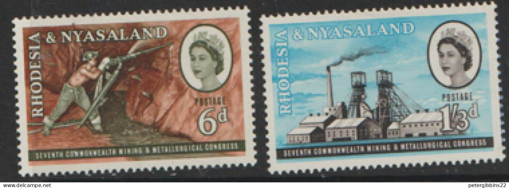 Rhodesia And Nyasaland  1961  SG  38-9  Commonwealth  Mining Unmounted Mint - Rhodesia & Nyasaland (1954-1963)