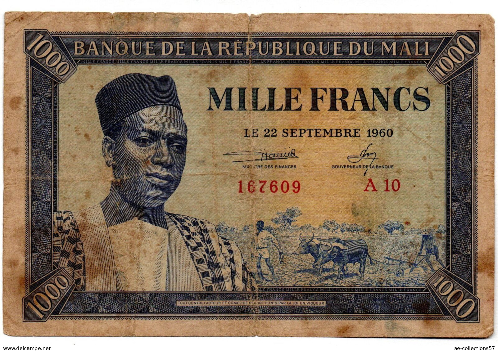 MA 13077  / Mali 1000 Francs 22/9/1960 TB - Mali